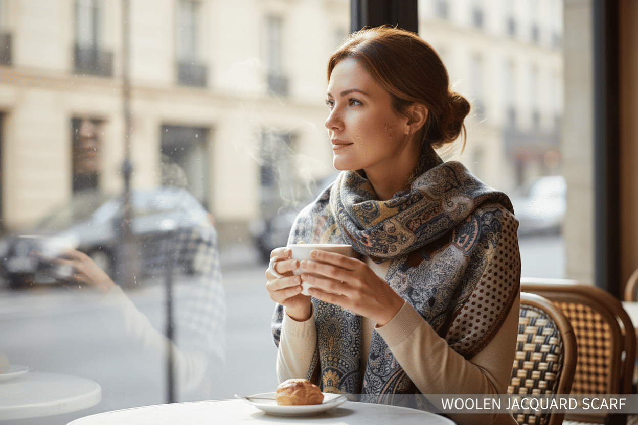 Multi Striped Wool Jacquard Scarf